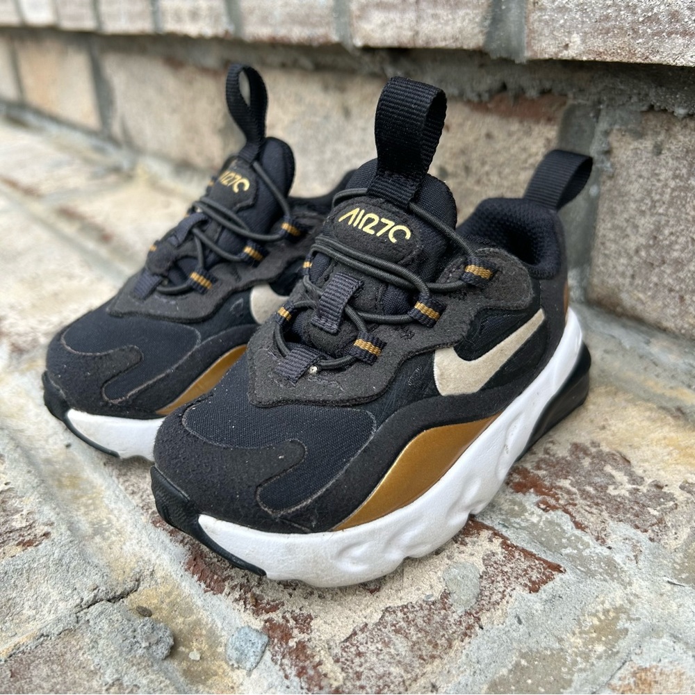 Nike Air Max 270 React 'Metallic Gold Toddler size 4 Sneakers